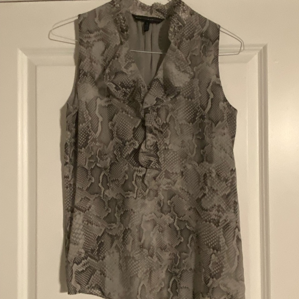 White House black market snakeskin blouse